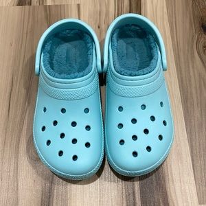 Fuzzy Blue crocs
